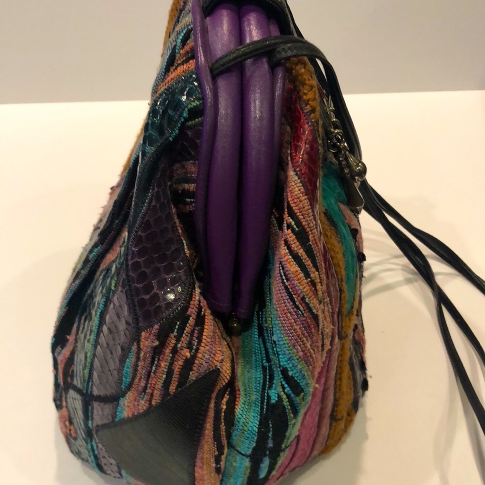 Sharif Vintage 1980's Mixed Material(s) Shoulder Bag-  Excellent Used Condition - Picture 4 of 14
